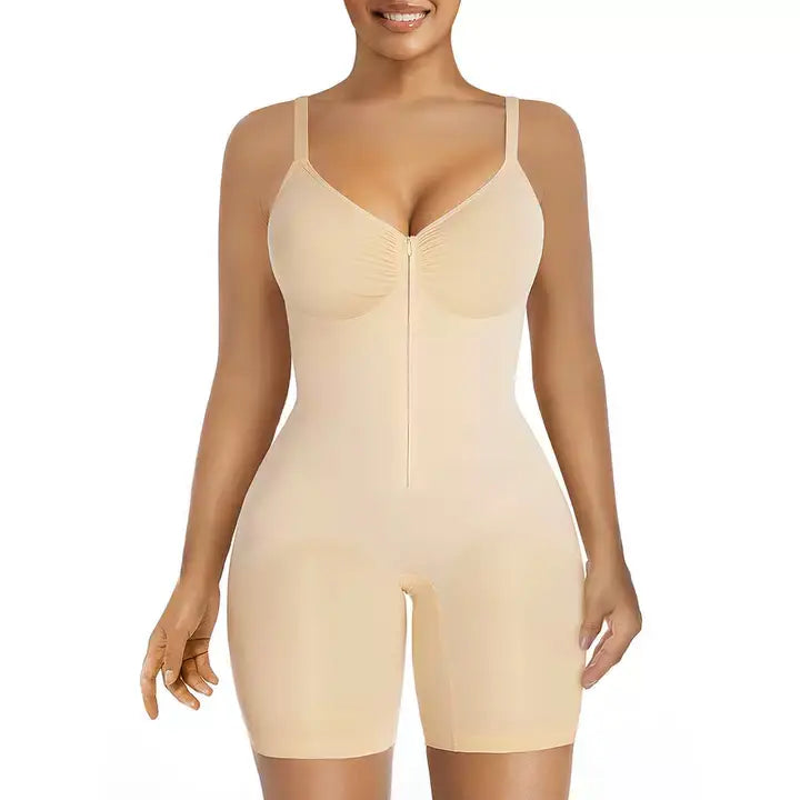 SHAPERX Zip-Up Tummy Control Bodysuit