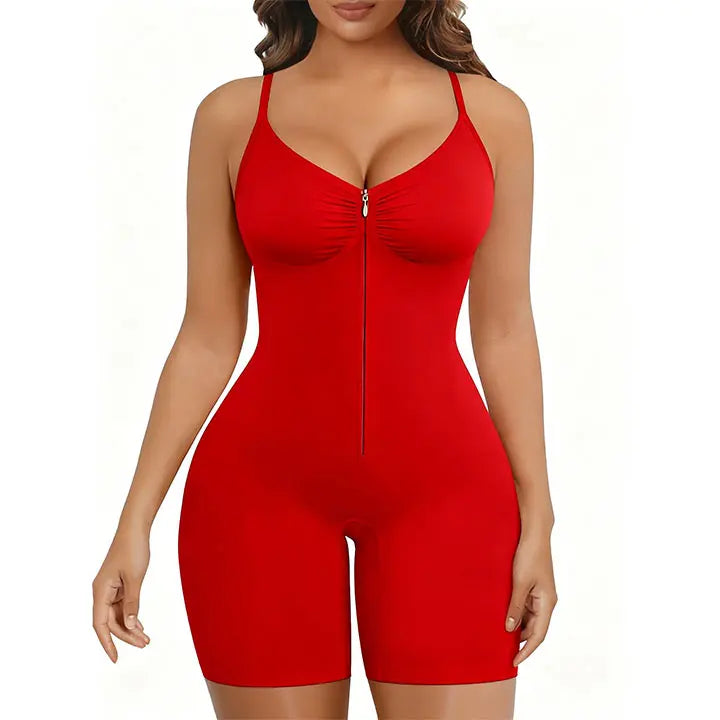 SHAPERX Zip-Up Tummy Control Bodysuit