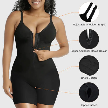 SHAPERX Zip-Up Tummy Control Bodysuit