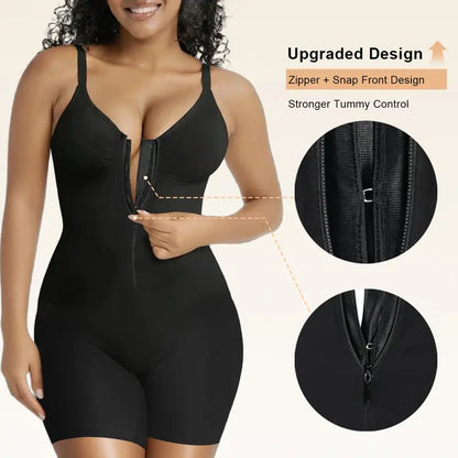 SHAPERX Zip-Up Tummy Control Bodysuit
